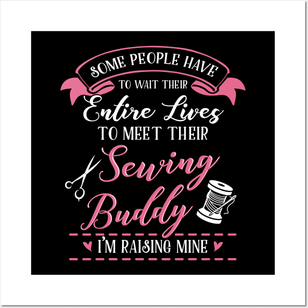 Sewing Mom and Baby Matching T-shirts Gift Wall Art by KsuAnn